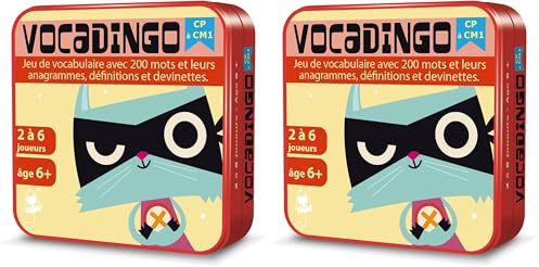 Aritma - VOCADINGO CP/CM1 - Jeu Éducatif dès 6 Ans - Jeu de Vocabulaire avec 200 Mots - Anagrammes Définitions et Devinette - Apprentissage du Français - 2 à 6 Joueurs - 15 Min - Version Française