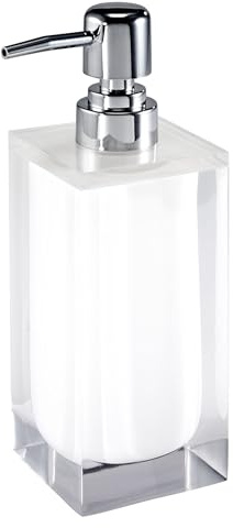 Izod - Lotion Pump/Soap Dispenser, Sleek Resin Countertop Accessories, Dorm Room Essentials, Modern Home Decor (Marina Collection, White)
