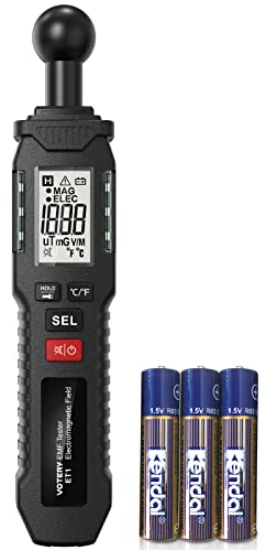Misuratore EMF, Misuratore EMF digitale portatile, pannello LCD con cicalino e spia, adatto per l'ispezione del campo elettromagnetico a casa, in ufficio, all'aperto, in sala computer, ecc.
