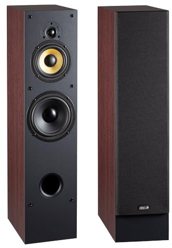 Davis Acoustics Mia 200 Acajou - Colonne 3 Voies/3 Haut-parleurs - Enceinte Vendue à la Paire