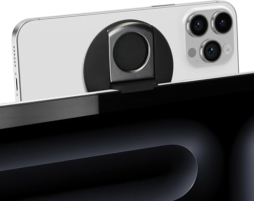 kwmobile Support de Webcam Compatible avec Apple Macbook OS Ventura/iOS 16 iPhone 16 15 14 13 12 - Support d'Appareil Photo Continuité comme Webcam pour Moniteur Écran - Noir