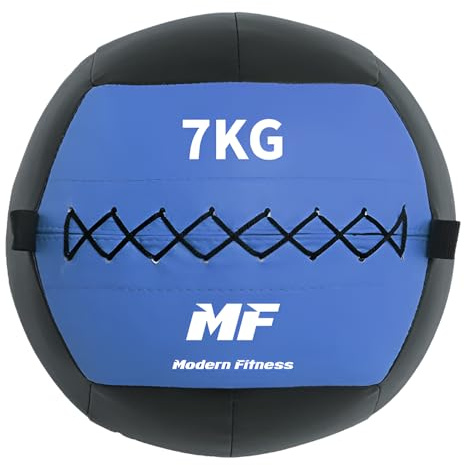Modern Fitness Wall Ball Medicine Ball Premium Core Training Choose 5kg 6kg 7kg 8kg 9kg 10kg Durable and Hardwearing (7kg Blue)