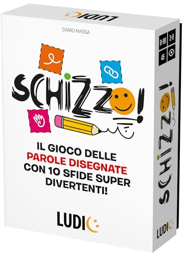 LUDIC - Schizzo! - Il Gioco Delle Parole Disegnate Con 10 Sfide Super Divertenti | Giochi Di Società Per Tutta La Famiglia, Gioco Da Tavolo Intelligente, Idee Regalo Bambini e Adulti, Made In Italy