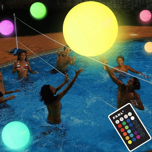 DAZZTIME Palloni da Spiaggia LED Gonfiabili,2 Pezzi Pallone da Spiaggia Illuminato,Palla Gonfiabile Piscina,Pallone Gonfiabile,per Feste Feste in Piscina