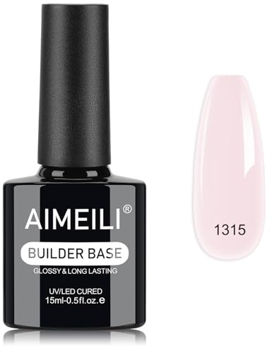 AIMEILI 8 en 1 Gel Base Constructor, Capa Base Constructor en una Botella Builder Rápido LED UV Gel de Extensión de Uñas 15ml,1315