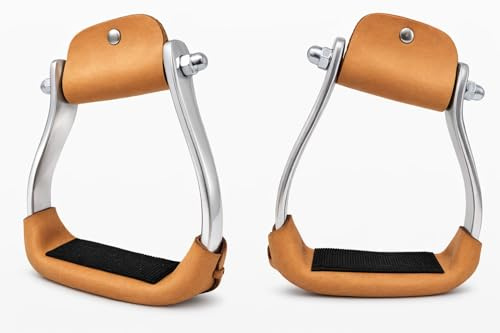 Horse Saddle Western Barrel Racing Angled Slanted Aluminum Stirrups Tack 51135SL