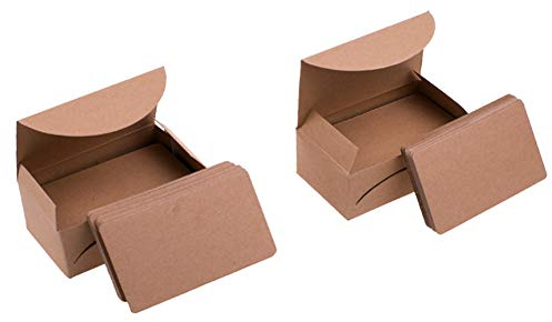200 Stück unbeschriftete 8,5 x 5 cm große Visitenkarten aus Kraftpapier von Syndecho für Grußkarten, Geschenkkarten und zum Basteln. braun