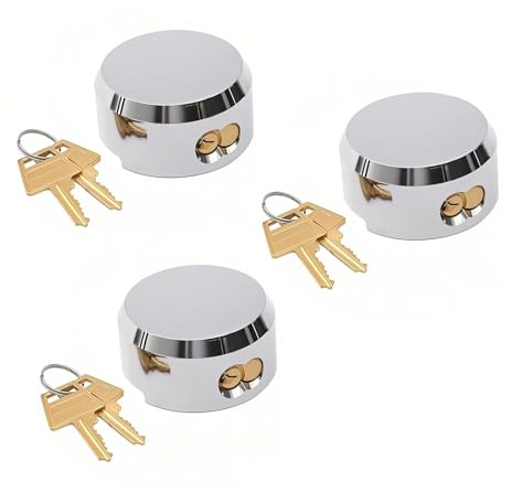 Mardili Hidden Shackle Trailer Puck Padlocks with Keyed Alike, 2-7/8 Puck Lock,Moving Trucks & Vans Door Lock, Soild Steel, Pack of 3
