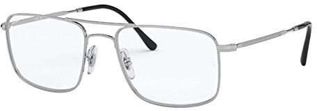 Ray-Ban Unisex RX6434 Square Prescription Eyewear Frames, Silver/Demo Lens, 53 mm