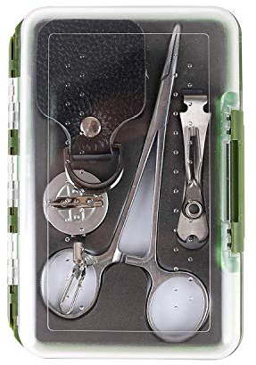 MAXIMUMCATCH Fliegenfischen Zubehör Kombi Schnur knipser/Retractor/Hanken-Lösezange /Vorfachstrecker, Leader Straightener (DIN Fliegenbox+Zubehör)