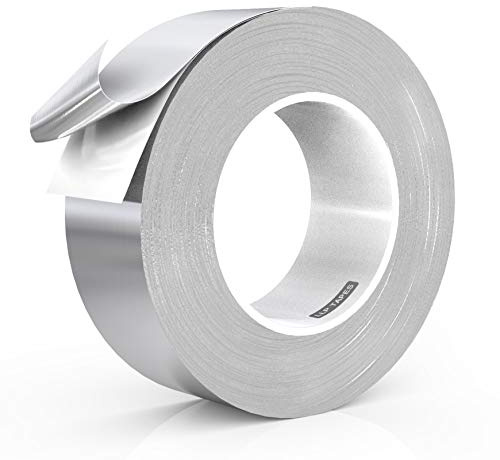 LLPT Aluminum Foil Tape 2 Inches x 55 Yards 3.94 Mil High Temp Heavy Duty Adhesive HVAC Sealing Hot Cold Air Duct Tape for Pipe Metal Repair (A2155)