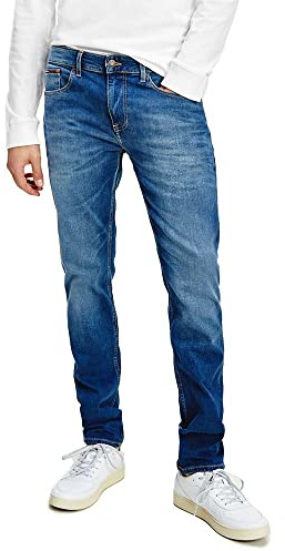 Tommy Jeans AUSTIN SLIM TAPERED WMBS Pantalons en jean Homme, Bleu (Wilson Mid Blue Stretch), 30W / 34L