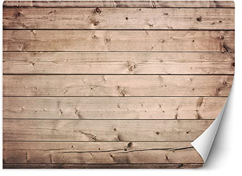 Feeby Papier Peint Intisse Planches En Imitation Bois Structure 400x280 cm marron Déco Murale Trompe L' Oeil Tapisserie Moderne Salon Chambrea' Coucherr Salle De Bain Cuisine Texture Bois