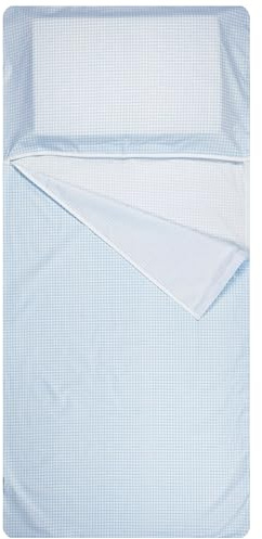 Sac de Couchage d'été pour Les bébés de 2 à 6 Ans - Tissu 100% Coton - Made in Italy (Sac de Couchage Square Bleu)