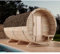 FinnTherm Fasssauna Saunafass Außensauna Charlotte 2 Sitzbänke aus Holz Wandstärke 42 mm