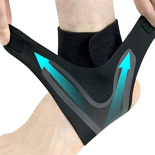 Ankle Brace Support Sleeves, 1 Pair Adjustable Elastic Sports Ankle Brace Sleeves, Ankle Fixation Bandage for Relieve Pain Exercise Arthritis Metatarsal Fasciitis Arch Support Basketball (Black, L)