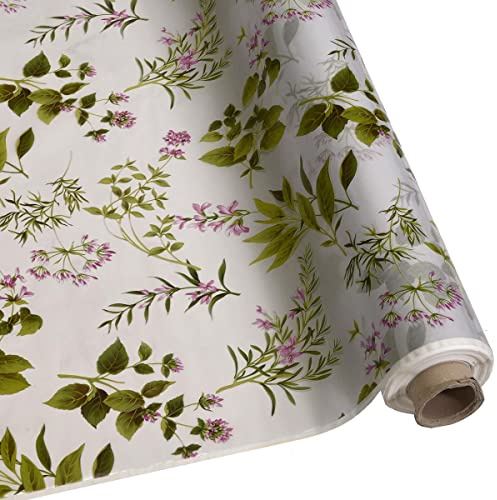 DéVa vaxduk transparent känsliga blommor i 1,4 m bredd (metervara PVC vaxduk - utomhus och inomhus duk