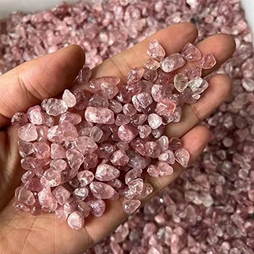 WGPHD Meditation Home Natural red Strawberry Crystal Gravel Original Stone Fish Tank Bottom Sand Decorative Landscaping (Size : 300g)