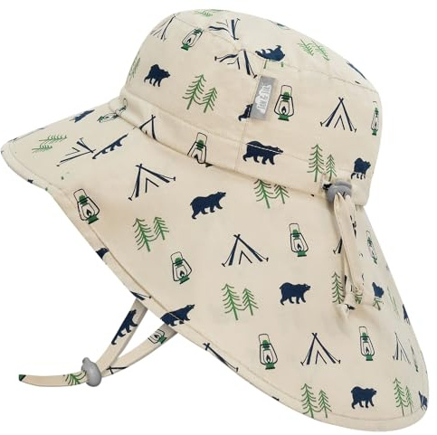 JAN & JUL Cappello da sole in cotone a tesa larga con, 0-6 Mesi