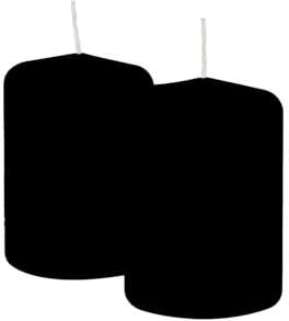 Risthò Candele Cero, Nero, Diametro 7 cm, Altezza 10 cm, 4 pezzi