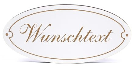 Dekolando Deko Türschild oval - Wunschtext - Schild 15 x 7 cm - Schilder Türschilder Namensschilder Wohnung selbstklebend Holzschild Tür Holzschilder