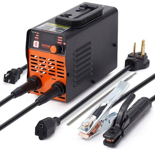 VEVOR Soldador de Varilla de 220 V de Arco/Elevación de 100 A con Pantalla LED Grande, Máquina de Soldadura de Varilla Portátil 2 en 1 con Arranque en Caliente, 240 x 105 x 175 mm, Medio Puente