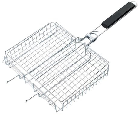 IWOWHERO Grille De Barbecue Portable Pliable En Acier Inoxydable Pour Camping Pique- Structure Facile À Utiliser