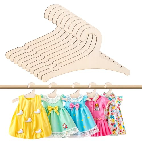Nogeqi 10 grucce per bambini in legno, antiscivolo, per bambini, in legno, per bambini, per vestiti per bambini, per vestiti per bambini, per vestiti, pantaloni