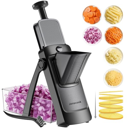 7-in-1 Safe Mandoline Slicer for Kitchen, Vegetable Slicer with Container