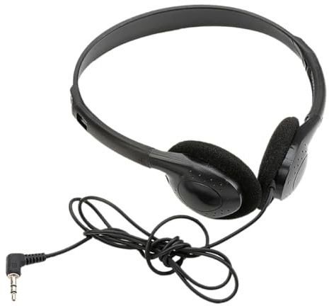 DOITOOL Cuffie Sovraurali Nere con Jack da 3,5 Mm per Gaming e Chitarra, Auricolari Stereo Leggeri in Plastica con Audio per Computer e Cellulare