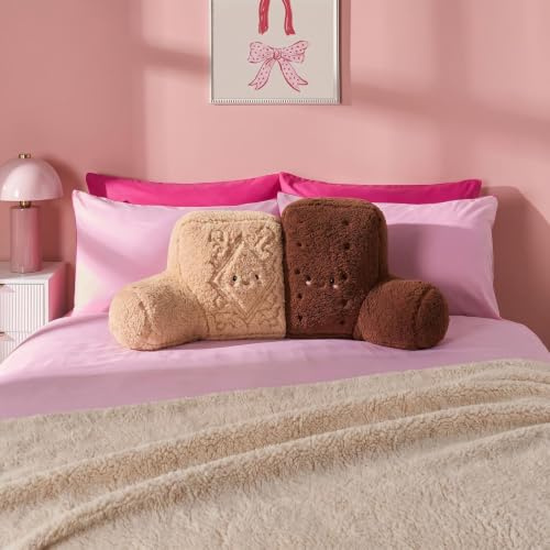 OHS Biscuit Duo Character Cuddle Cushion Support Cushion, Multi | Soft Fleece Cuddle Cushion Ideal For Reading Gaming Watching TV On Bed Or Sofa