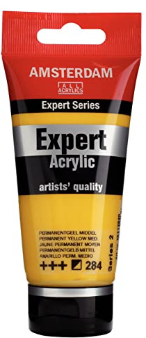 Amsterdam Expert Series Acrylic Paint - Permanent Yellow Medium 284-75 ml Tube - Heavy Body, Lightfast & Durable