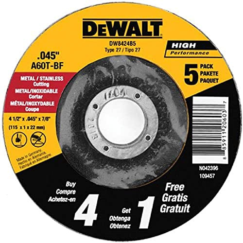 DeWalt Accessories DW8424B5 5PK 4.5 MTL Cut Wheel,