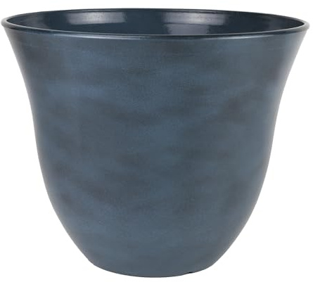 Classic Home and Garden Honeysuckle Resin Planters - Lightweight Indoor & Outdoor Plant Pots - UV-Resistant Plastic Flower Pots - Pot Planters for Flowers & Herbs (15 Blue Jean)