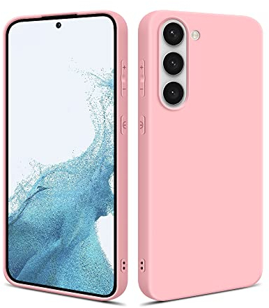 HSP Cover per Samsung Galaxy S23 5G [repellente alla polvere] Custodia protettiva in silicone TPU premium | antigraffio antiurto | Protezione della fotocamera | Vestibilità perfetta sottile | Rosa