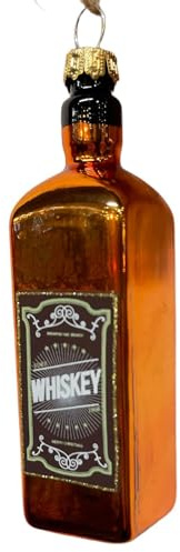 Dadeldo Living & Lifestyle Baumkugel Whiskey Flasche Glas 13cm braun Weihnachtsdeko Baumschmuck