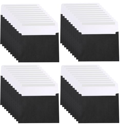UMCHU 40 Stück 18 * 13cm Kraftpapier Umschläge, Klassische Umschläge,Perlmutt Papier Umschlag,Flash-Umschlag,für Gruß- und Glückwunschkarten, Einladungskarten(Schwarz)