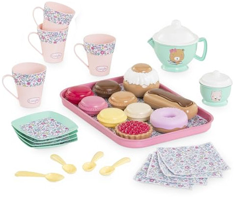Corolle - 9000310050 - Ma Dinette Thé et Goûter, 30 Accessoires, pour Poupons-Poupées, dès 18 Mois