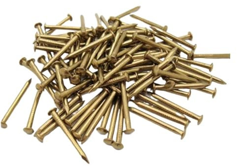 10-100 pezzi diametro 1.2 1.5 2 2.8mm rame puro dorato piccolo mini chiodo a testa tonda for contenitore di gioielli tamburo cerniera for mobili lunghezza = 8-50mm(50pcs 2x20mm)