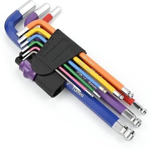 Crozgan 9Pcs 1.5-10mm Metric Hex Wrench Allen Key Set