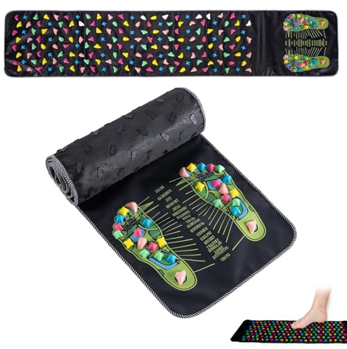 DZHPSRSZ Fotmassagematta, akupressurmattor, reflexologimatta för smärta och stresslindring, avslappning, perfekt för äldre, studenter, kontorsarbetare, 175 x 39 cm