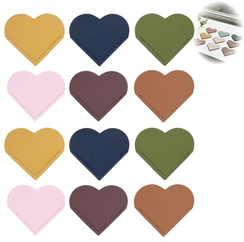 12 PCS Marque-pages en Cuir en Forme de Cœur, Accessoires de Lecture Personnalisables, Marque-pages pour Livres, Cadeau pour Amateurs de Lecture