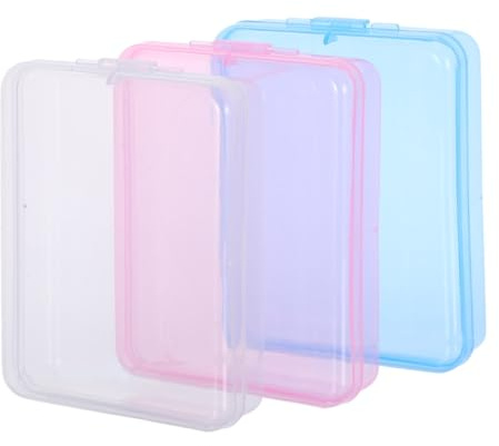 Artibetter Dispenser per Bastoncini di Cotone da Bagno 3 Pezzi con Coperchio Trasparente, Contenitore Portatile in Plastica con Scomparti Separati per Trucco e Accessori da Casa e Vanity