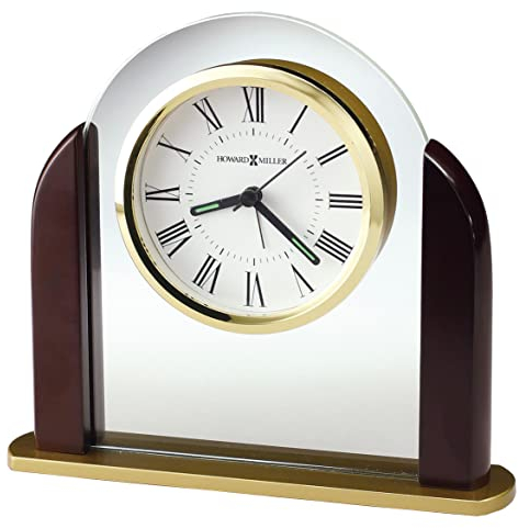 Howard Miller Orologio da Tavolo Derrick 645602 Decorazioni Per La Casa con Arco in Vetro Moderno con Movimento di Allarme Al Quarzo