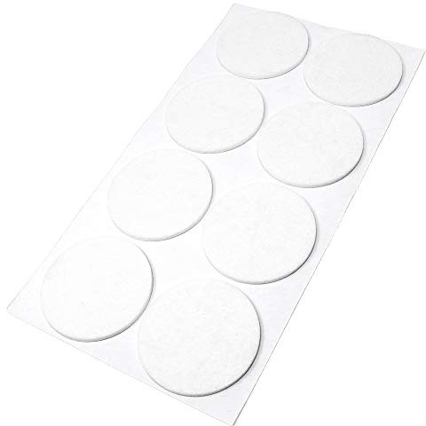 Adsamm® / 8 x self-adhesive felt pads/White/ø 2.36'' (ø 60 mm) / round / 0.138'' / 3.5 mm thick stick-on furniture felt glides/Furniture & Chair Glides