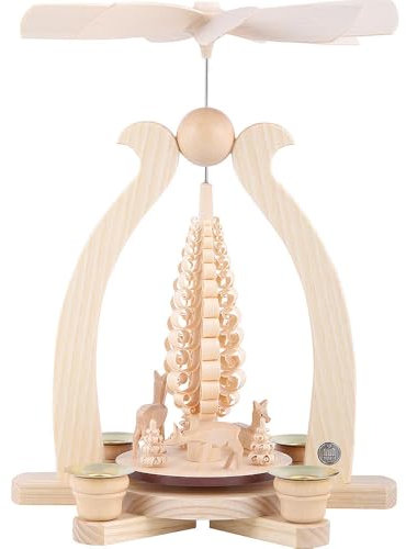 Müller Kleinkunst Noël Allemand Pyramide 1-Tier - Deer - 29 cm / 11 Pouces - Authentique Allemand Erzgebirge Pyramides de Noël