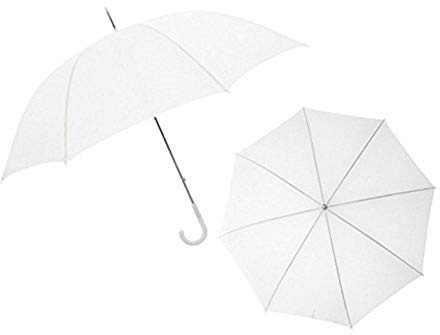 Ombrello grande sposa bianco diametro 115 cm con rifiniture bianche