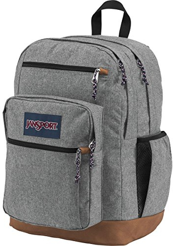 JanSport Rucksack mit 15 Zoll Laptophülle, Grau Letterman - Große Computertasche Rucksack mit 2 Fächern, Ergonomische Gurte - Tasche für Herren, Damen