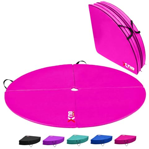 Xn8 Dance Pole Mat - 152cm Diameter, 5cm Thick Shock-Absorbing Gymnastic, Yoga, and Fitness Crash Mat for Safe Dancing, Exercise, and Home Workouts (Pink)