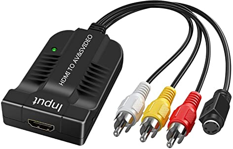 HD 1080p HDMI a macho AV 3RCA S-Video Composite Video Audio Convertidor Adaptador Soporte PAL/NTSC con Micro Cable